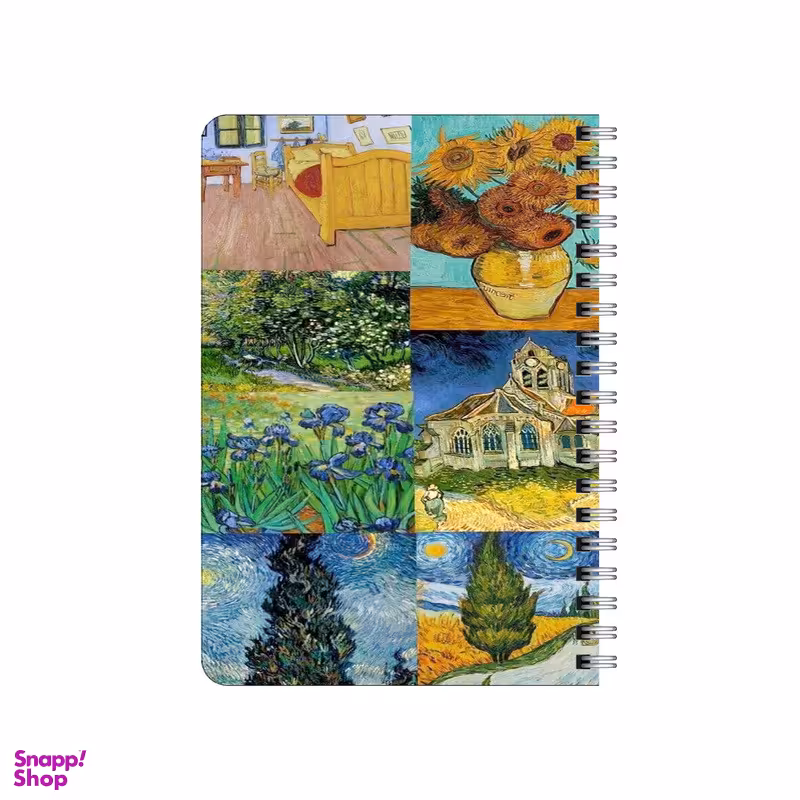 دفترچه یادداشت ۸۰ برگ بامبیلیپ مدل چوبی طرح نقاشی های ونسان ونگوگ کد 5994008