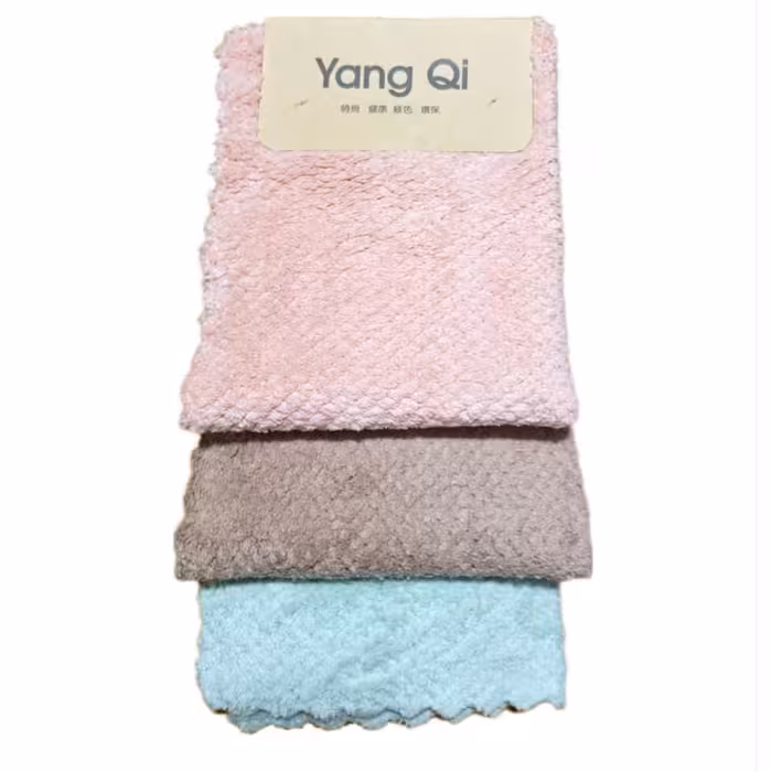 دستمال حوله ای ضخیم میکروفایبر 3 عددی Yang Qi