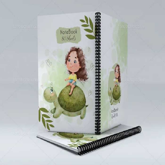 طرح لایه باز جلد دفتر فانتزی دخترانه | گرافیک با طعم تربچه