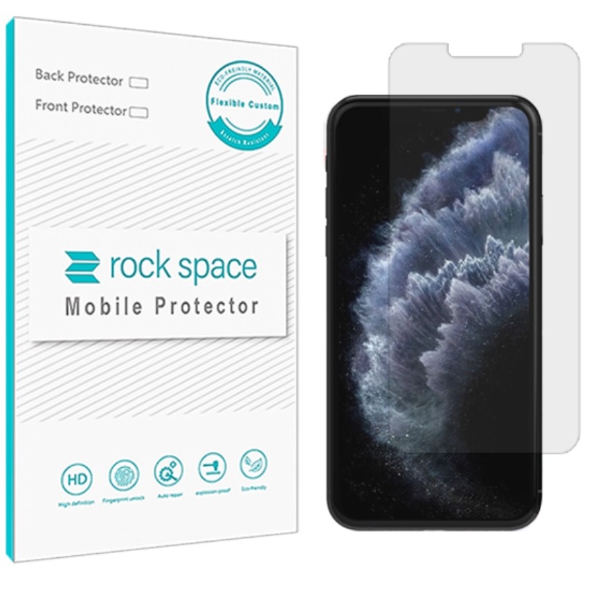 گلس نانو هیدروژل شفاف و ضد ضربه گوشی آیفون ip 11 pro برند راک اسپیس     