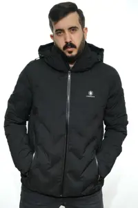 کاپشن مشکی مردانه کت هنری هوددار اورجینال Lumberjack