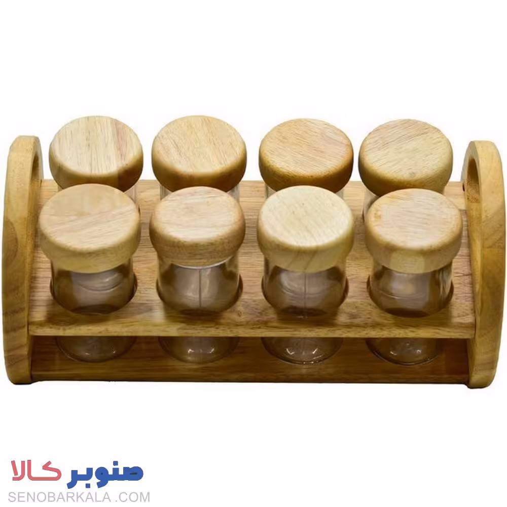 ست ادویه یونیک چوبی 8 عددی مدل UN-6139 - صنوبرکالا