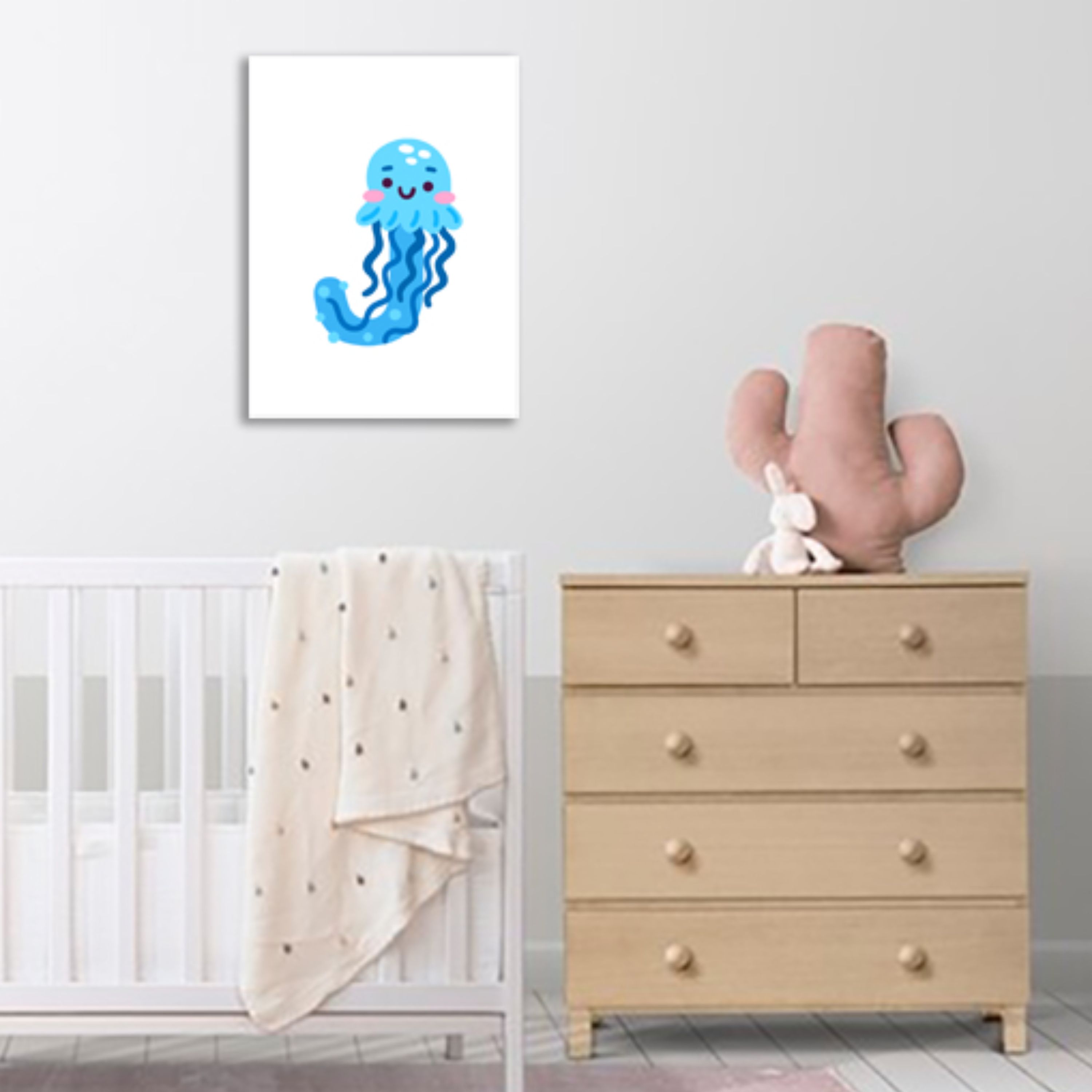 تابلو شاسی اتاق کودک حرف J در سایز 9 در 12 سانتیمتر