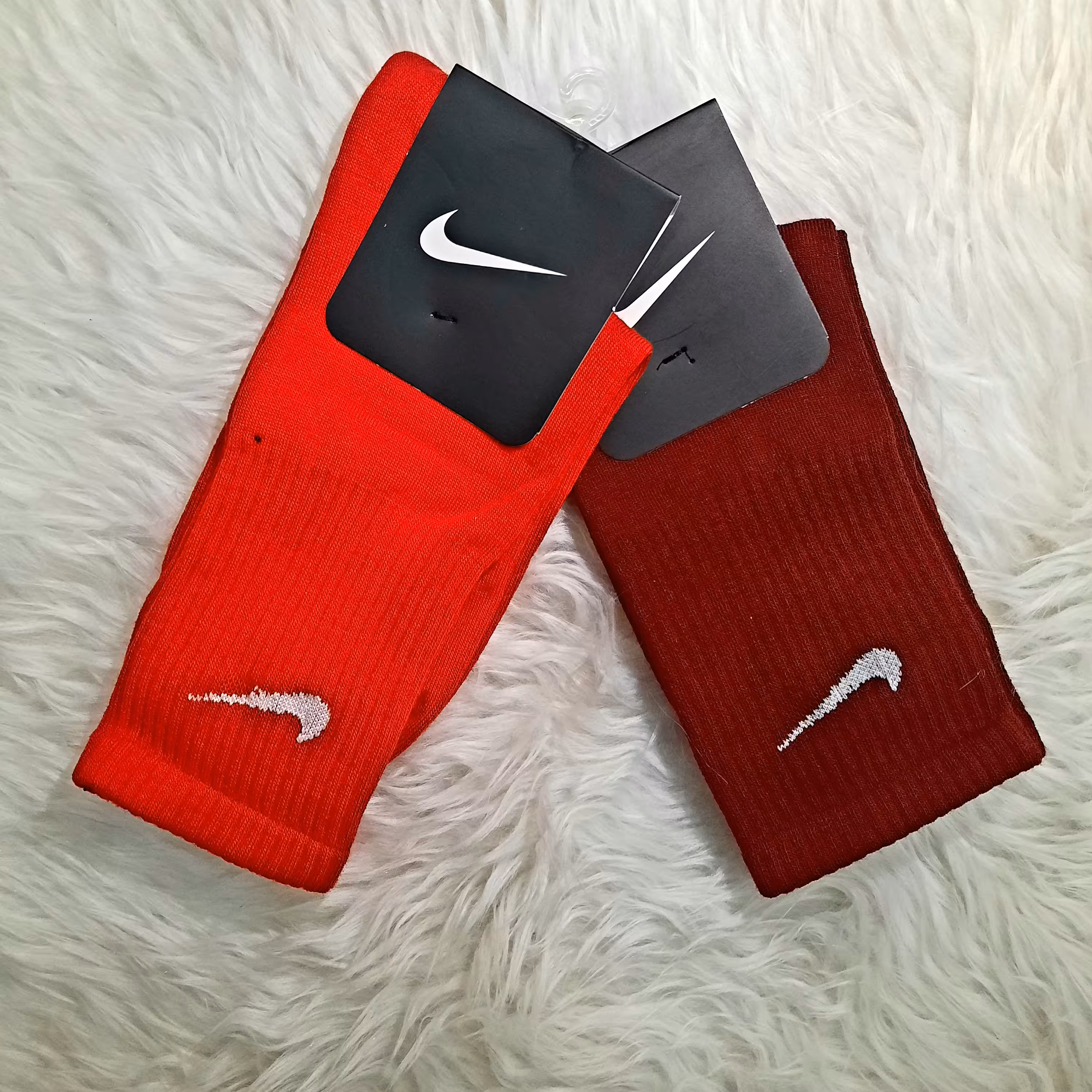 جوراب ساق بلند نایک  زرشکی و قرمز