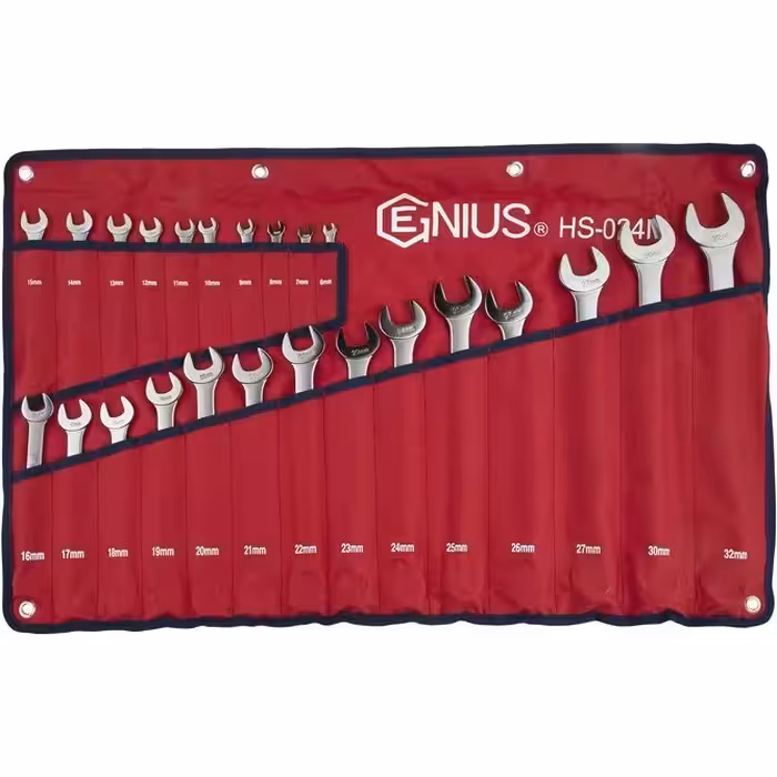 مجموعه 24 عددی آچار یک سر تخت یک سر رینگی جنیوس مدل HS-024M