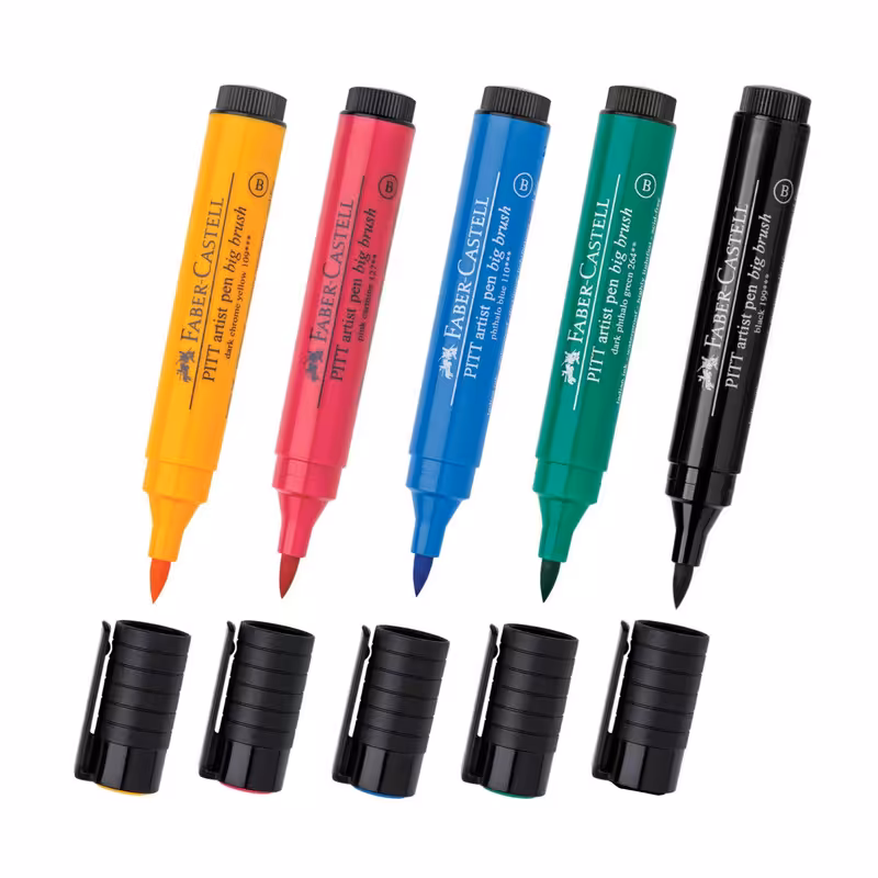 ماژیک حرفه ای فابر کاستل مدل PITT artist brush بسته 5 عددی