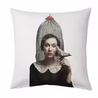 کاور‌ کوسن کراس‌ماه طرح پرنده‌ی من سایز 40 در 40 سانتی کد c2011