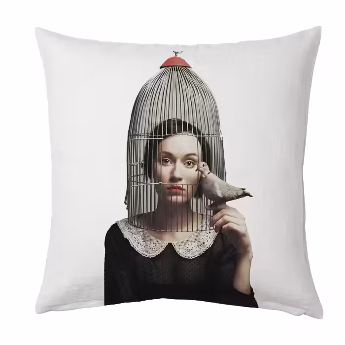 کاور‌ کوسن کراس‌ماه طرح پرنده‌ی من سایز 40 در 40 سانتی کد c2011