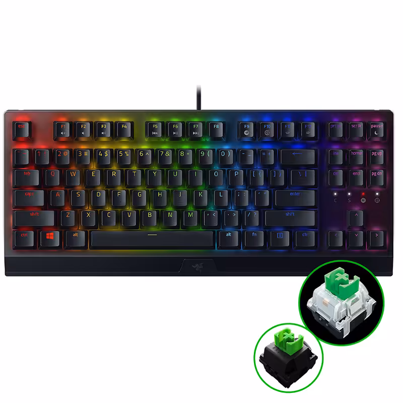 کیبورد مکانیکال گیمینگ BlackWidow V3 TKL Green Switch ریزر - فراز سیستم