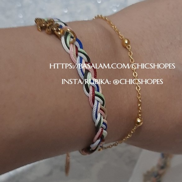 دستبند بافت و زنجیری زیبا