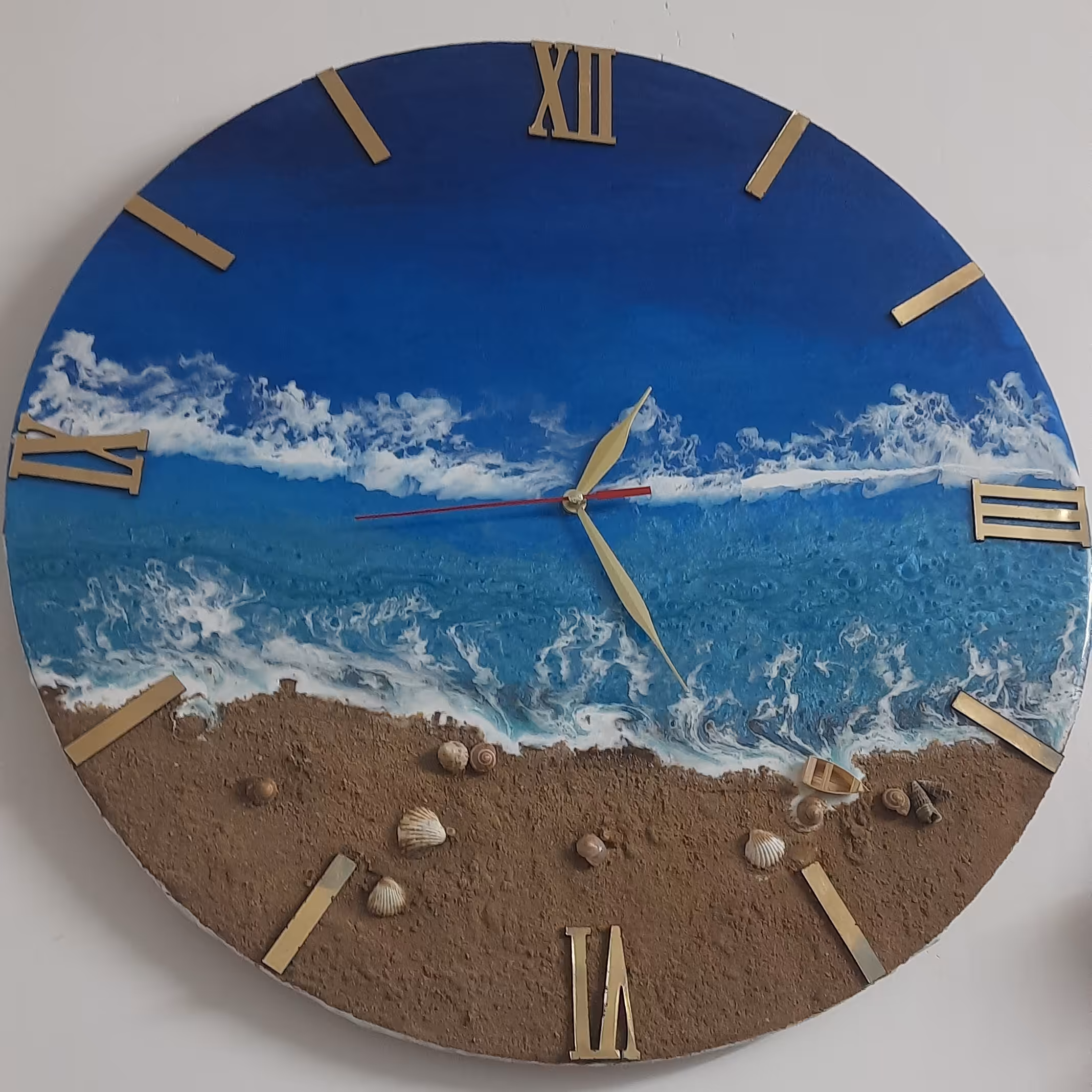 ساعت رزینی طرح دریا سایز 45 سانت