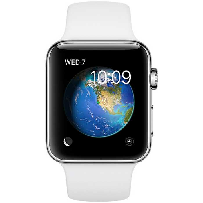 سری 2 استیل مردانه مدل Stainless Steel Case with White Sport Band - Hiapple.ir