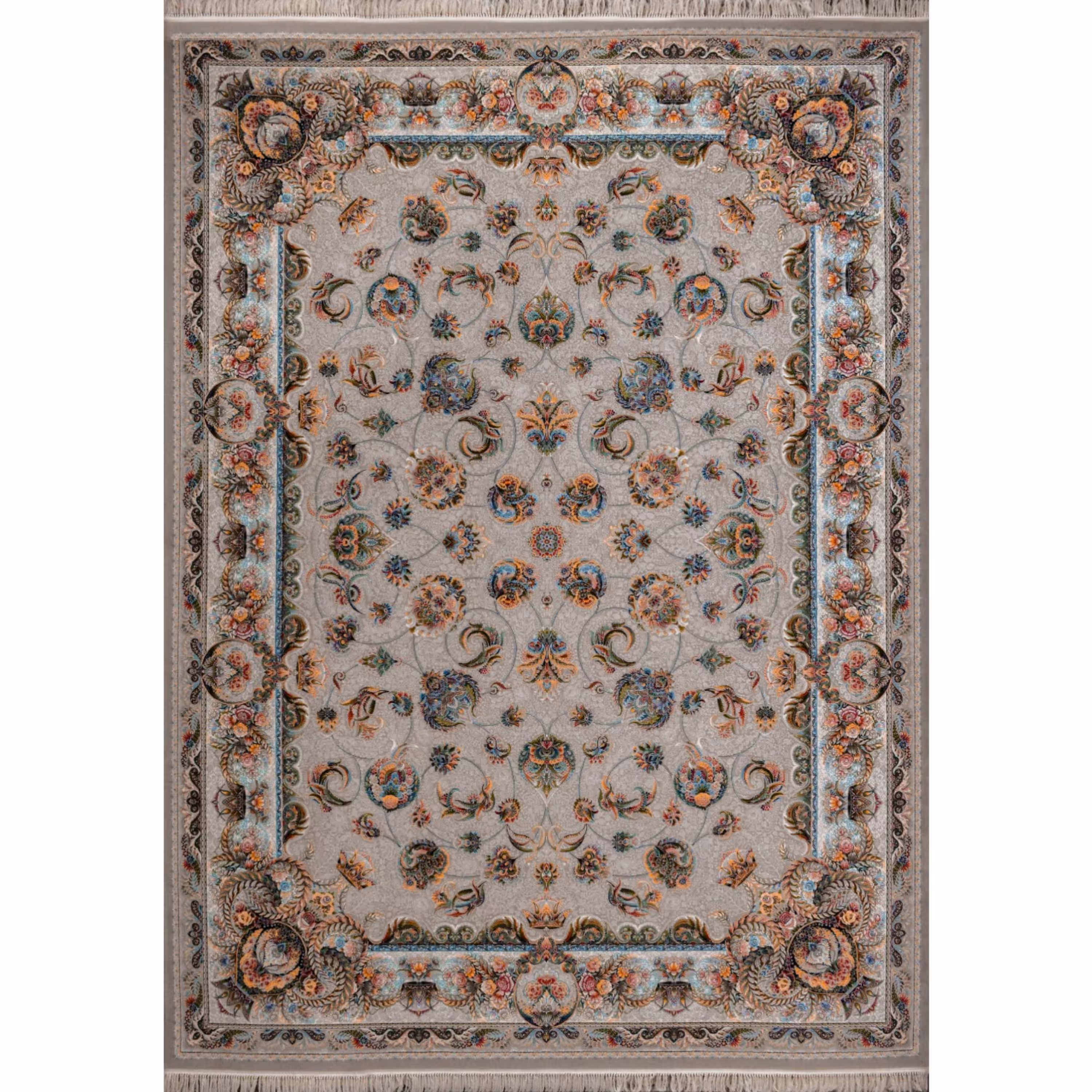 فرش ماشینی افرند 700 شانه زمینه فیلی کد 7769 (دوازده متری)