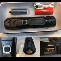 چراغ قوه   4حالته    پاوربانک   شارژی  شیشه شکن  پرتاب  نور  عالی   شب به راحتی روز کنید