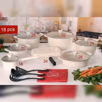 سرویس قابلمه 18 پارچه برند هم کینگ رنگ سفید