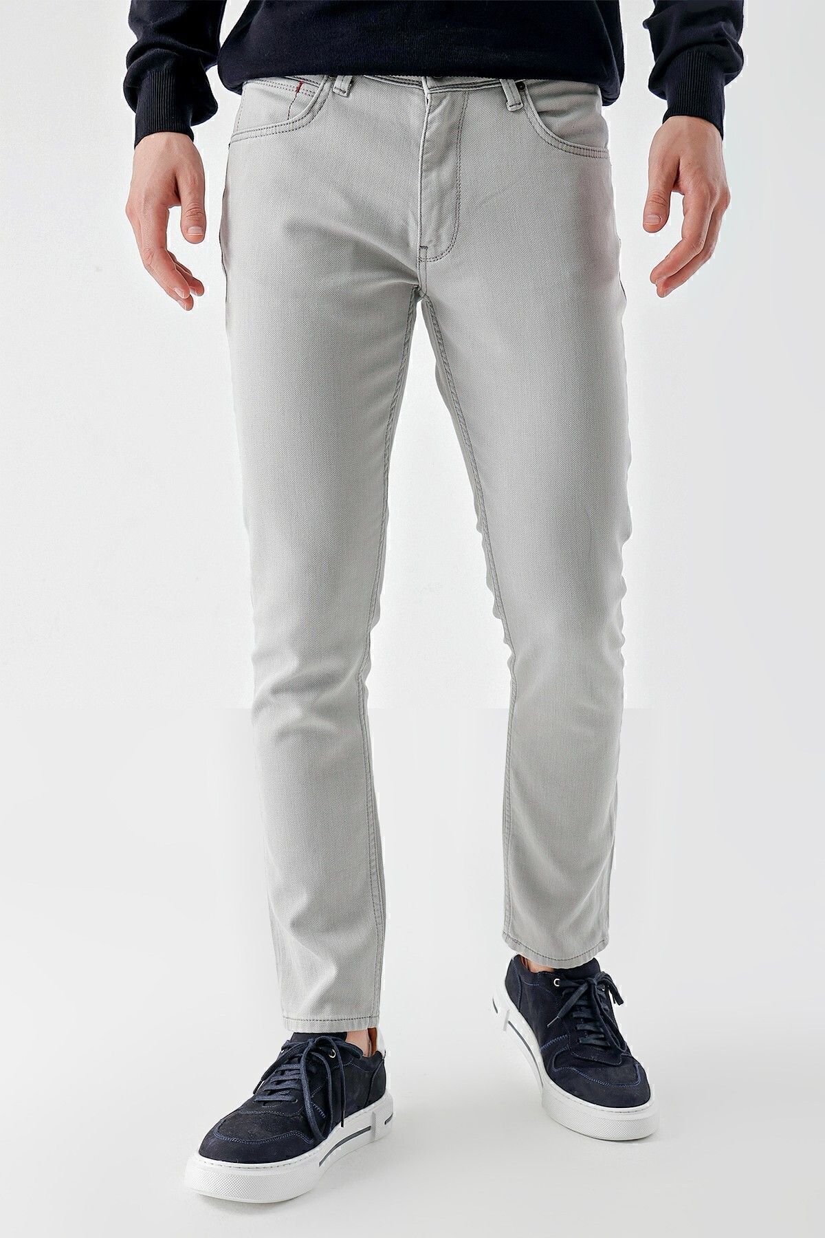 شلوار جین خاکستری مردانه پنبه فصلی 5 CEP SLIM FIT Morven