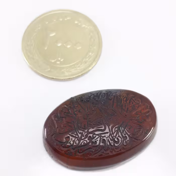 نگین عقیق خطی  سوزنی زیبا و معدنی 