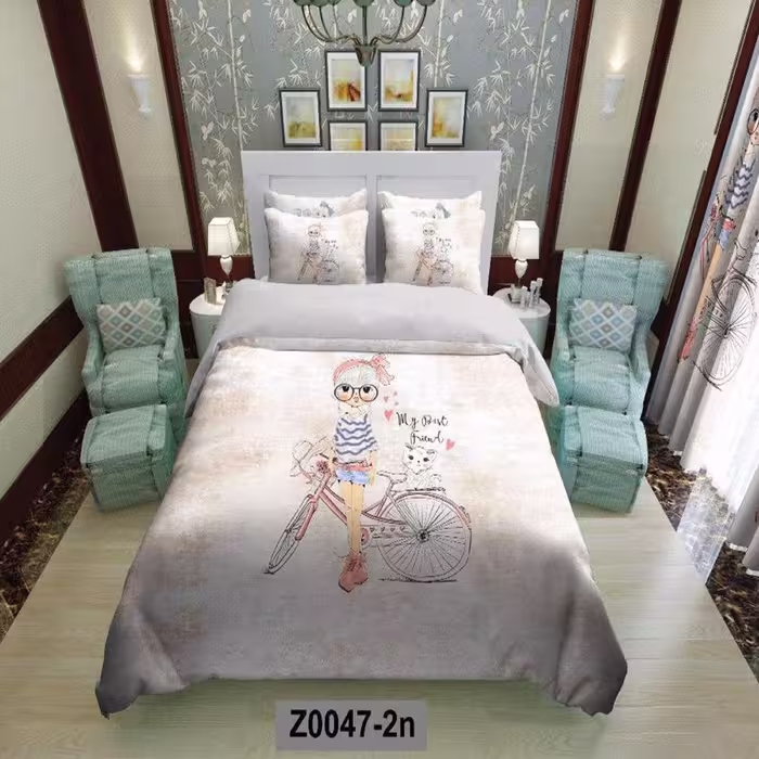 سرویس روتختی 1 نفره تنسل چاپی برندترک لند (Turk Land)  کد z 47
