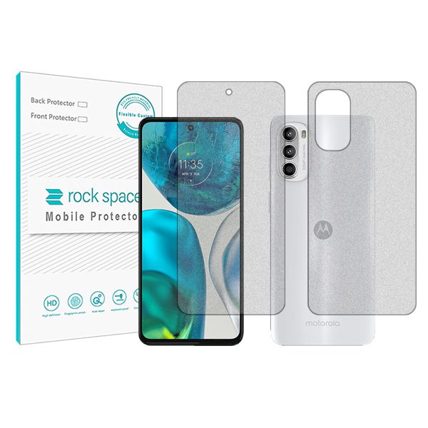 گلس صفحه نمایش و پشت گوشی موتورولا Moto G52 مدل نانو هیدروژل گیمینگ برند راک اسپیس کد20728ss