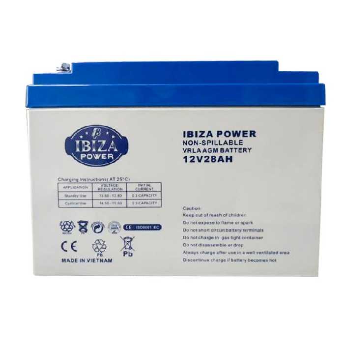 باتری 12 ولت 28 آمپر ایبیزاپاور - فروشگاه اینترنتی طیف سنتر