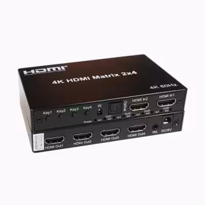 ماتریکس HDMI 2x4 کی نت KM24 با ریموت کنترل
