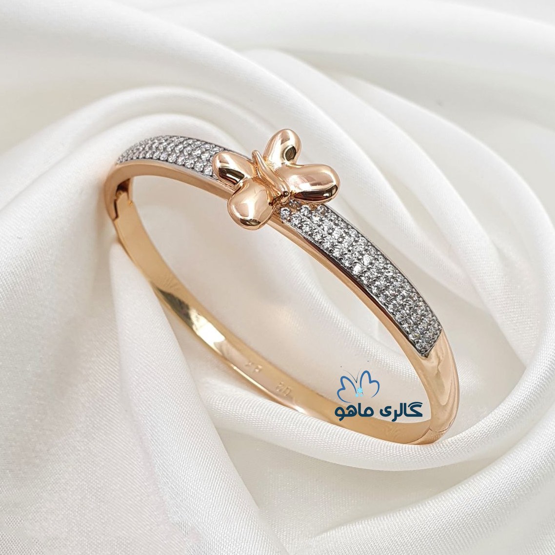 دستبند النگویی ژوپینگ مدل پروانه کد DAXP243 رنگ ثابت و ضدحساسیت