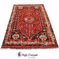 فرش دستبافت سه متری قرمز لاکی بافت شیراز کد 0277