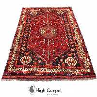 فرش دستبافت سه متری قرمز لاکی بافت شیراز کد 0277