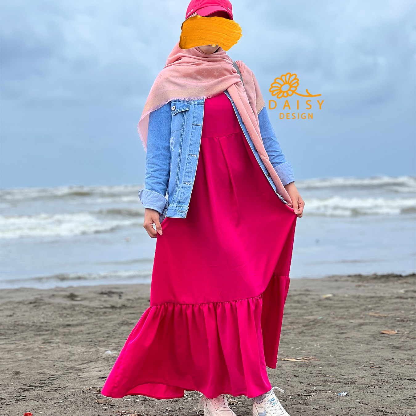 سارافون بلند سرخابی صورتی زنانه دخترانه