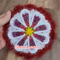 اسکاج طرح گل بافته شده با کاموا سوزنی دو لایه شیک و زیبا با هر رنگی که دوست دارید سفارش بده تا برات ببافم 