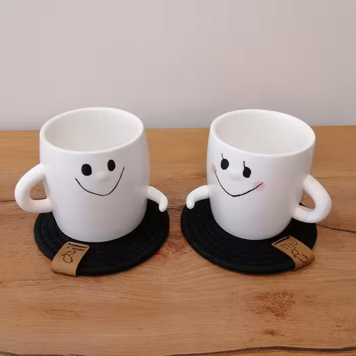 زیرلیوانی 12 عددی مشکی قیطانی پیله