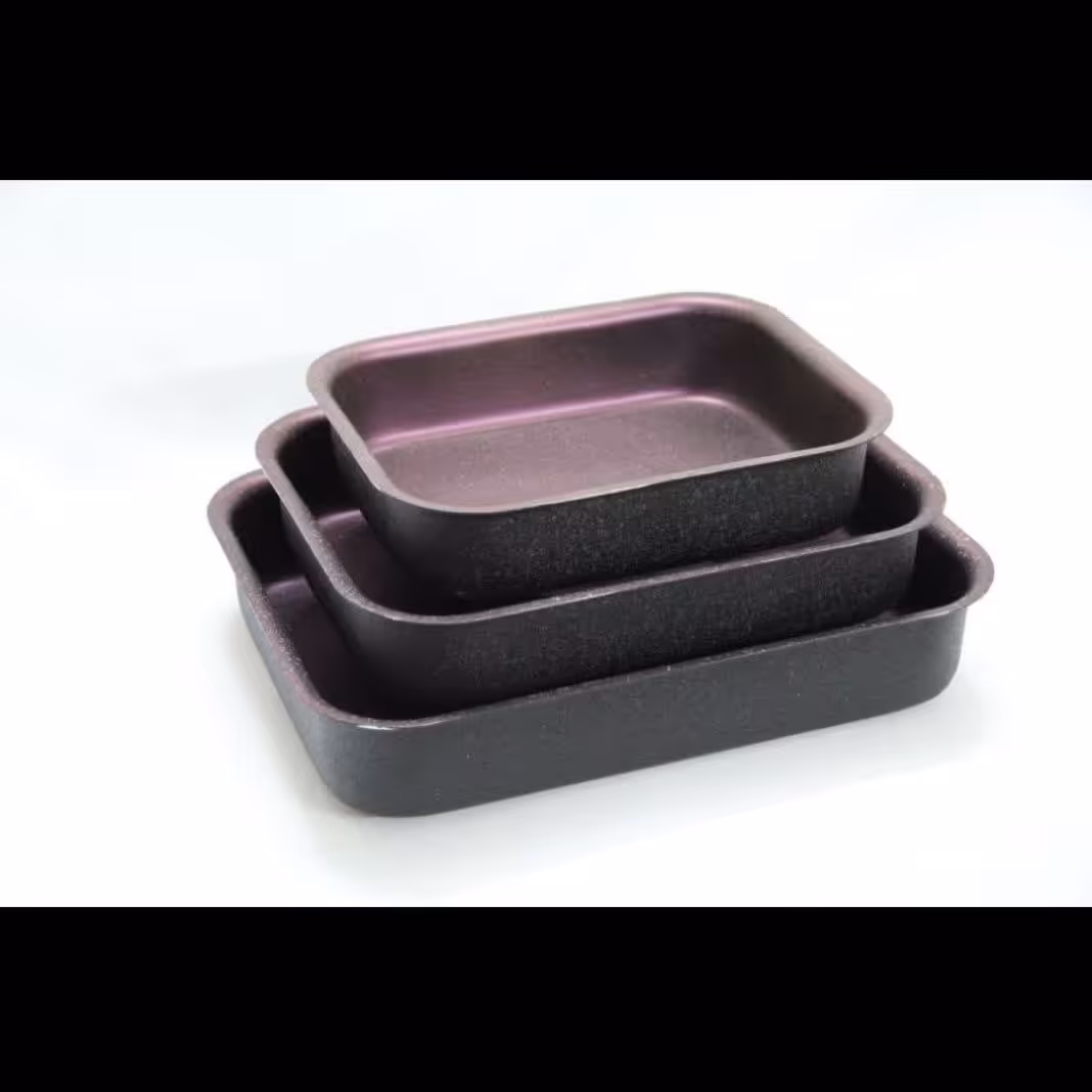 ست تابه گرانیتی مخصوص فر ورق ضخیم صد درصد نچسب کم روغن دیواره بلند مخصوص ته چین -کیک-لازانیا و...