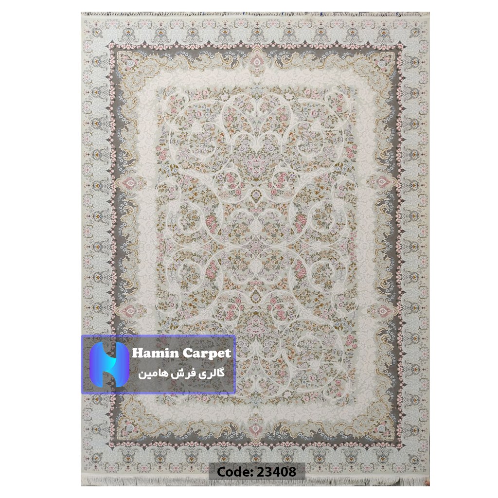 فرش 9 متری 1200 شانه تراکم 3600  نخ اکلریک گل برجسته کد AR23408