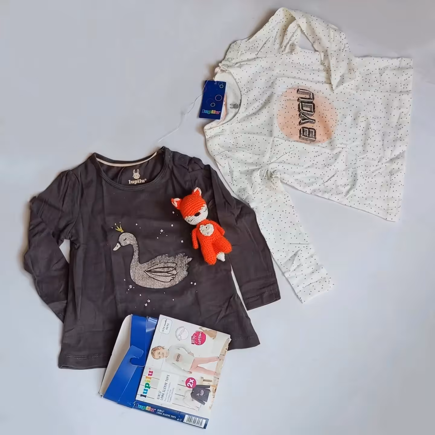 پک دو عددی بلوز نخی دخترانه لوپیلو مناسب 12-24 ماه