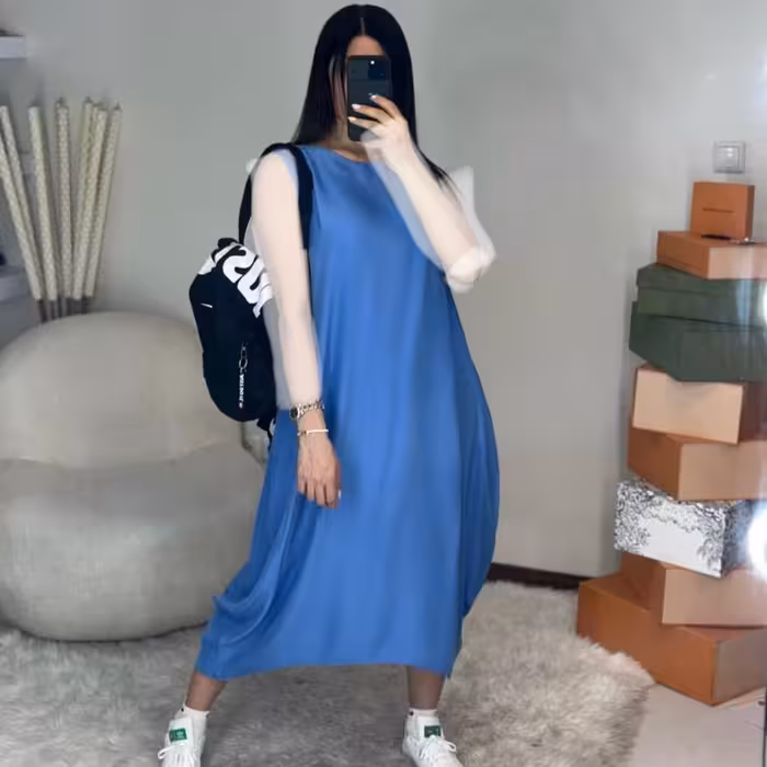 سارافون زنانه فری سایز شیک سارافون قواره دار پیراهن بارداری زنانه