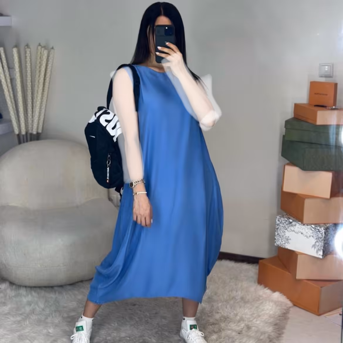 سارافون زنانه فری سایز شیک سارافون قواره دار پیراهن بارداری زنانه