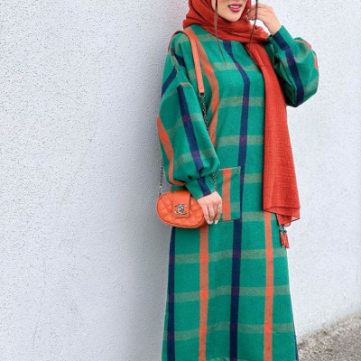 مانتو کفتان چهارخونه