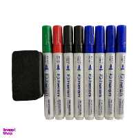 ماژیک وایت برد پلیکان (Pelikan) مدل هرون به همراه تخته پاک کن بسته 8 عددی