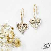گوشواره قلب ژوپینگ طرح طلا کد 17509