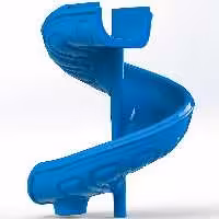 قطعه سرسره فضای باز کودک مدل سر پیچی آبی کد P343