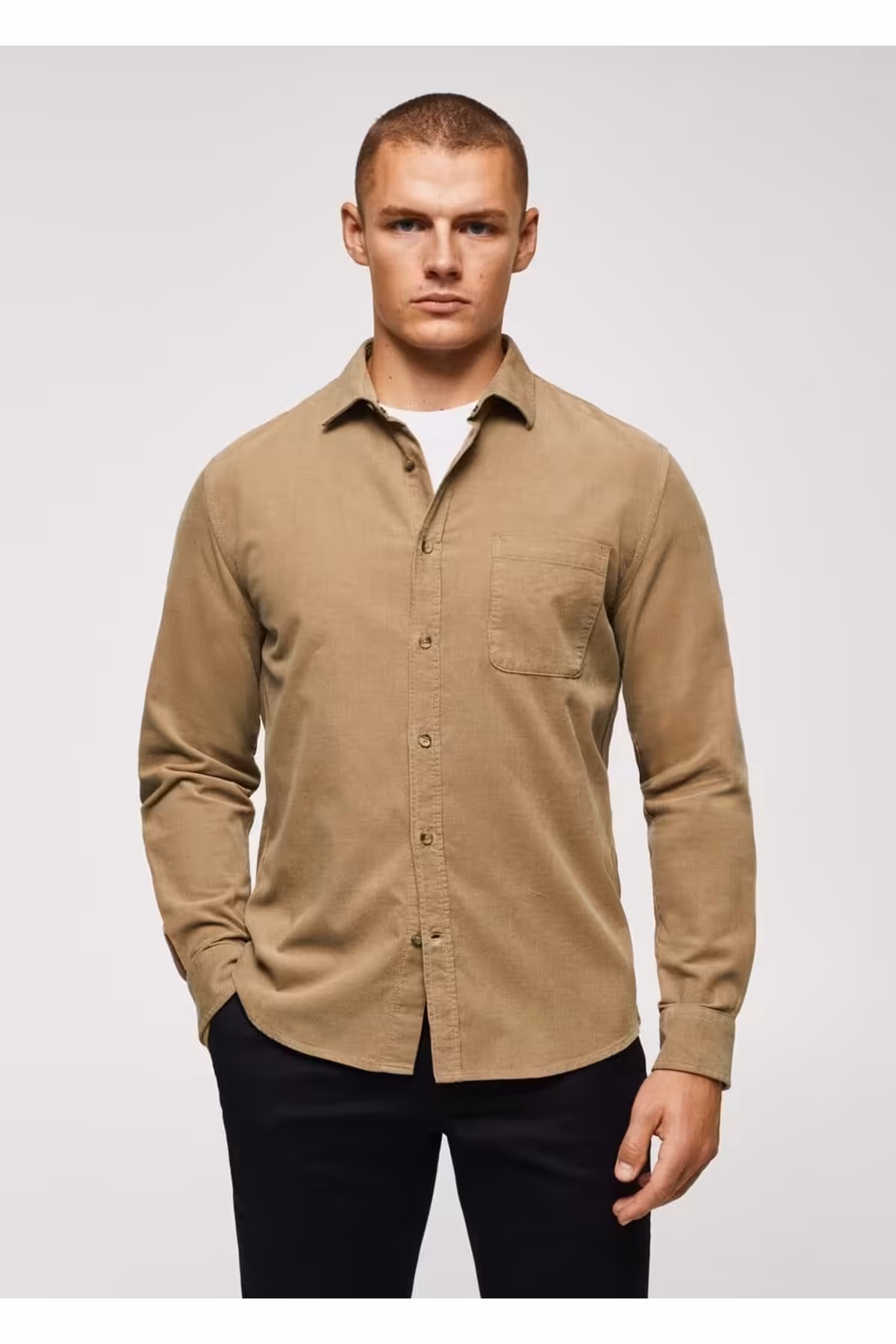 پیراهن / بلوز دکمه دار چند رنگ مردانه میکرو برش معمولی اورجینال MANGO Man