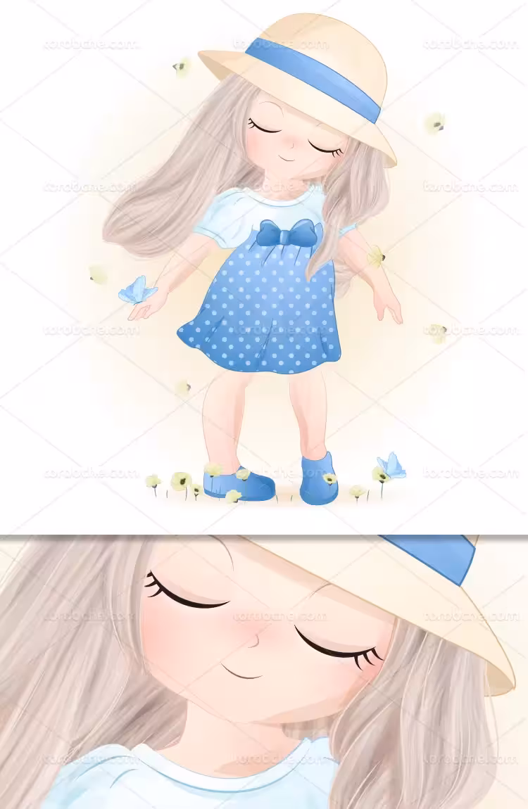 وکتور کاراکتر دختر بچه بامزه | گرافیک با طعم تربچه