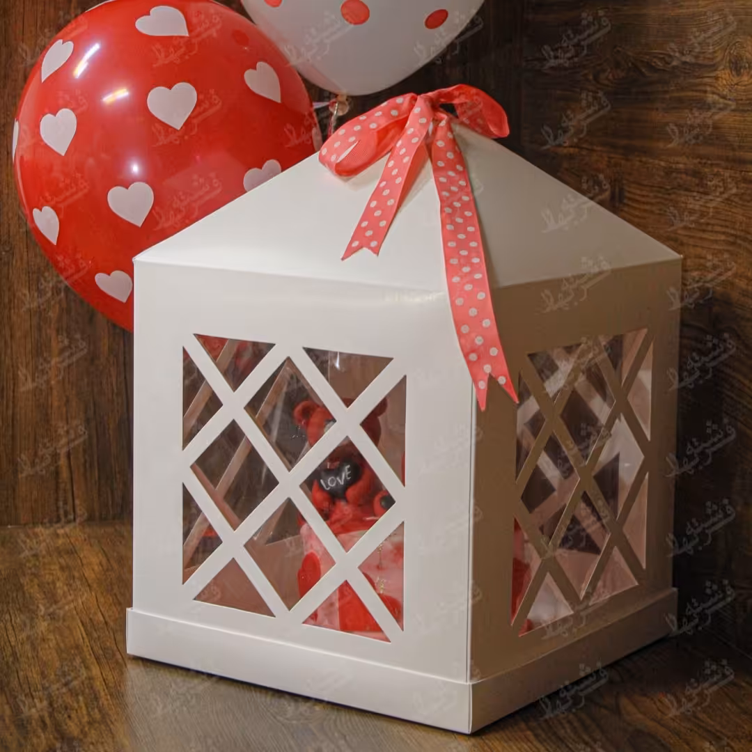 جعبه حمل کیک فانتزی طرح فانوس سایز 21 ارتفاع 21 سانت مجموعه 5 عددی 