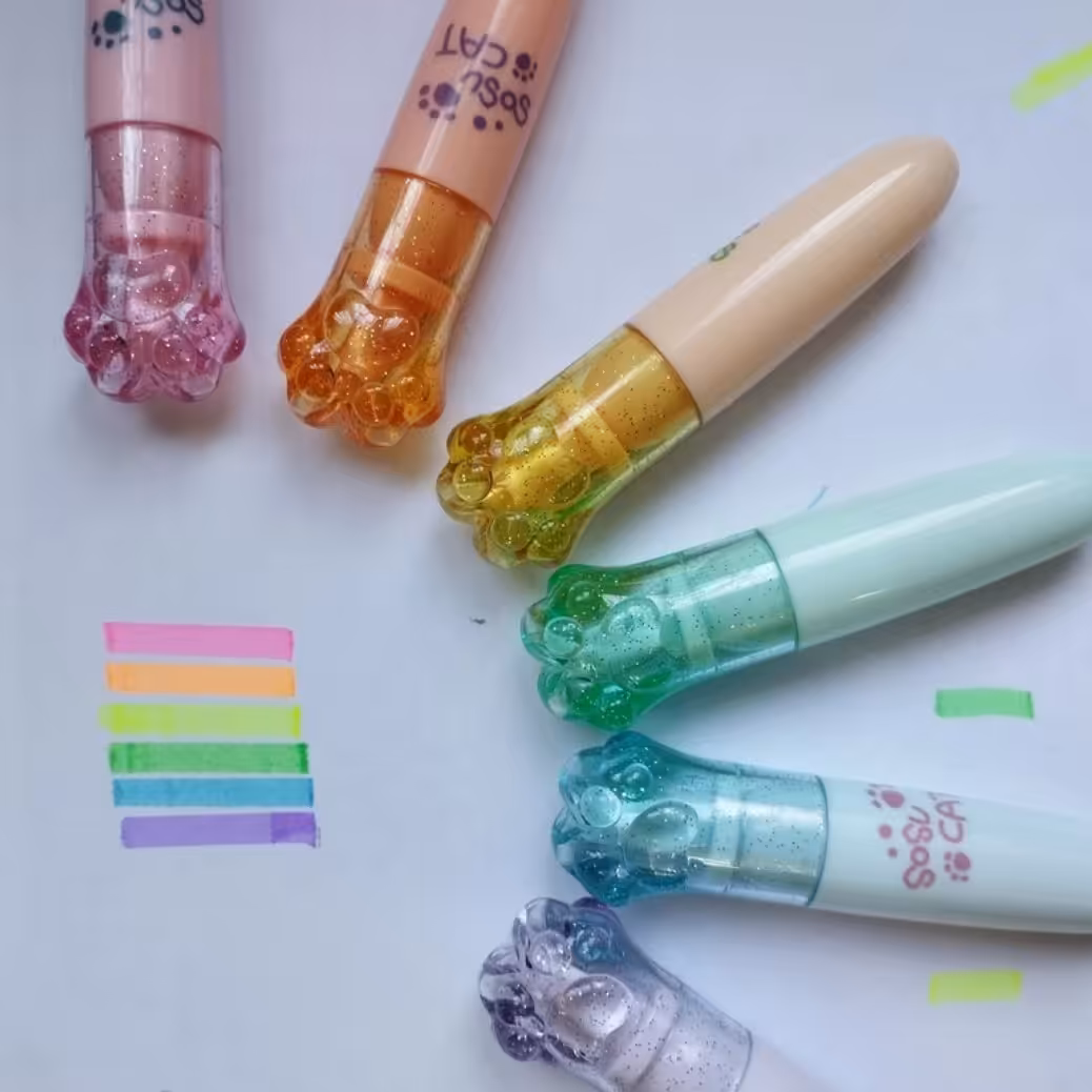 ماژیک علامت گذار مدل پنجه گربه بسته 6 عددی فانتزی و پاستیلی 