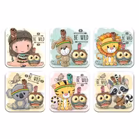 زیر لیوانی طرح سرخ پوست مدل C106 بسته 6 عددی