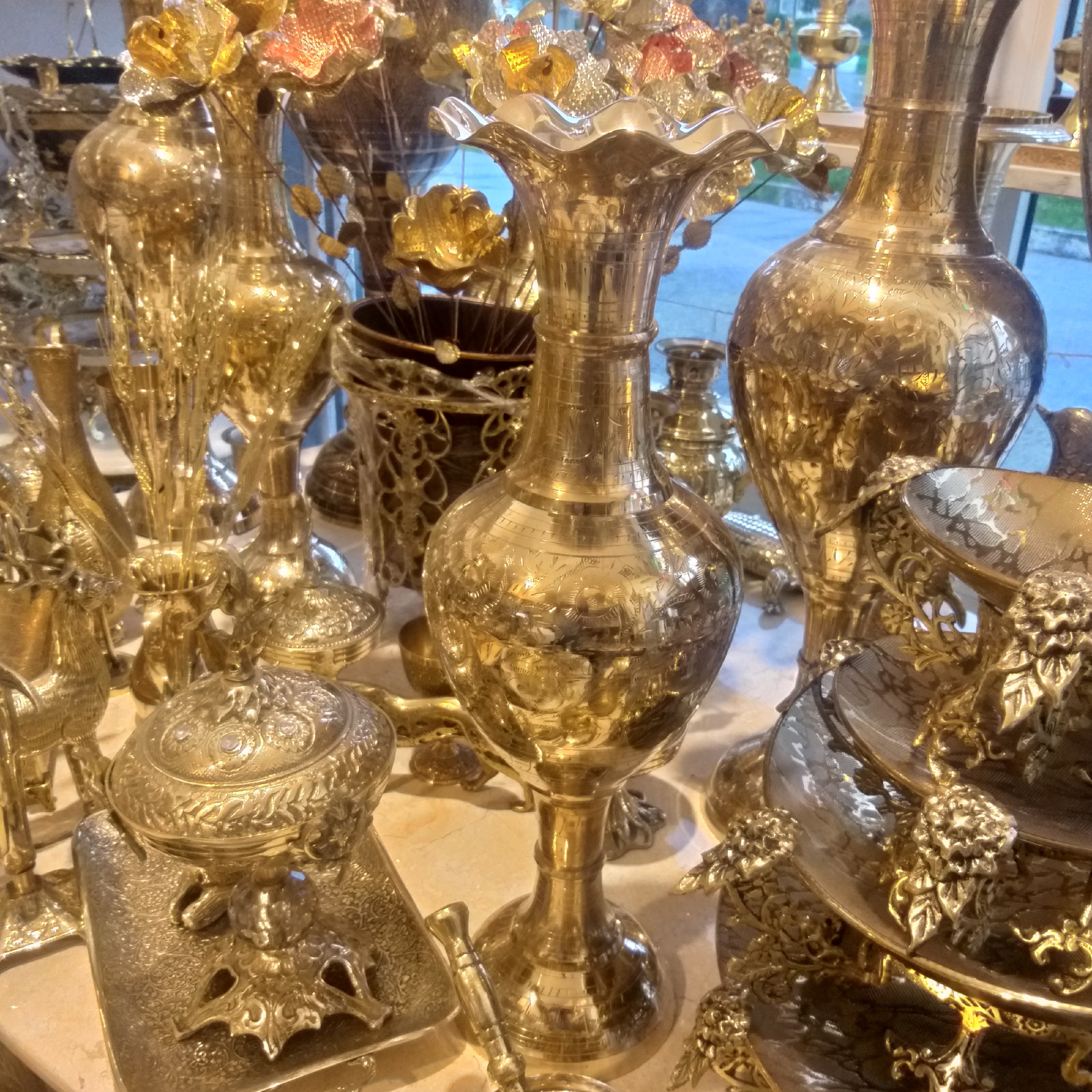 گلدان برنز هندی 60سانت