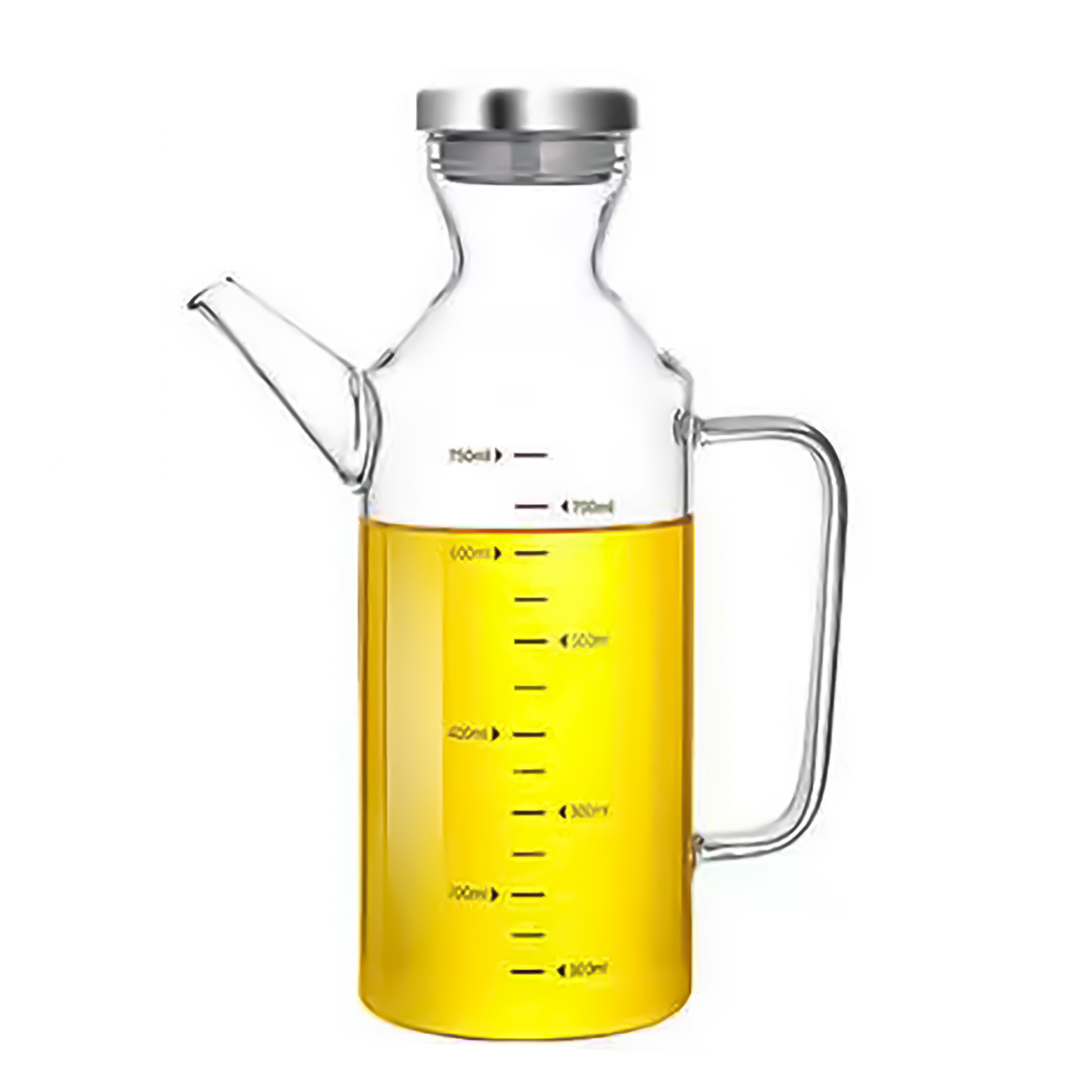 ظرف روغن بروسیلیکات درب استیل 750 میلی لیتر