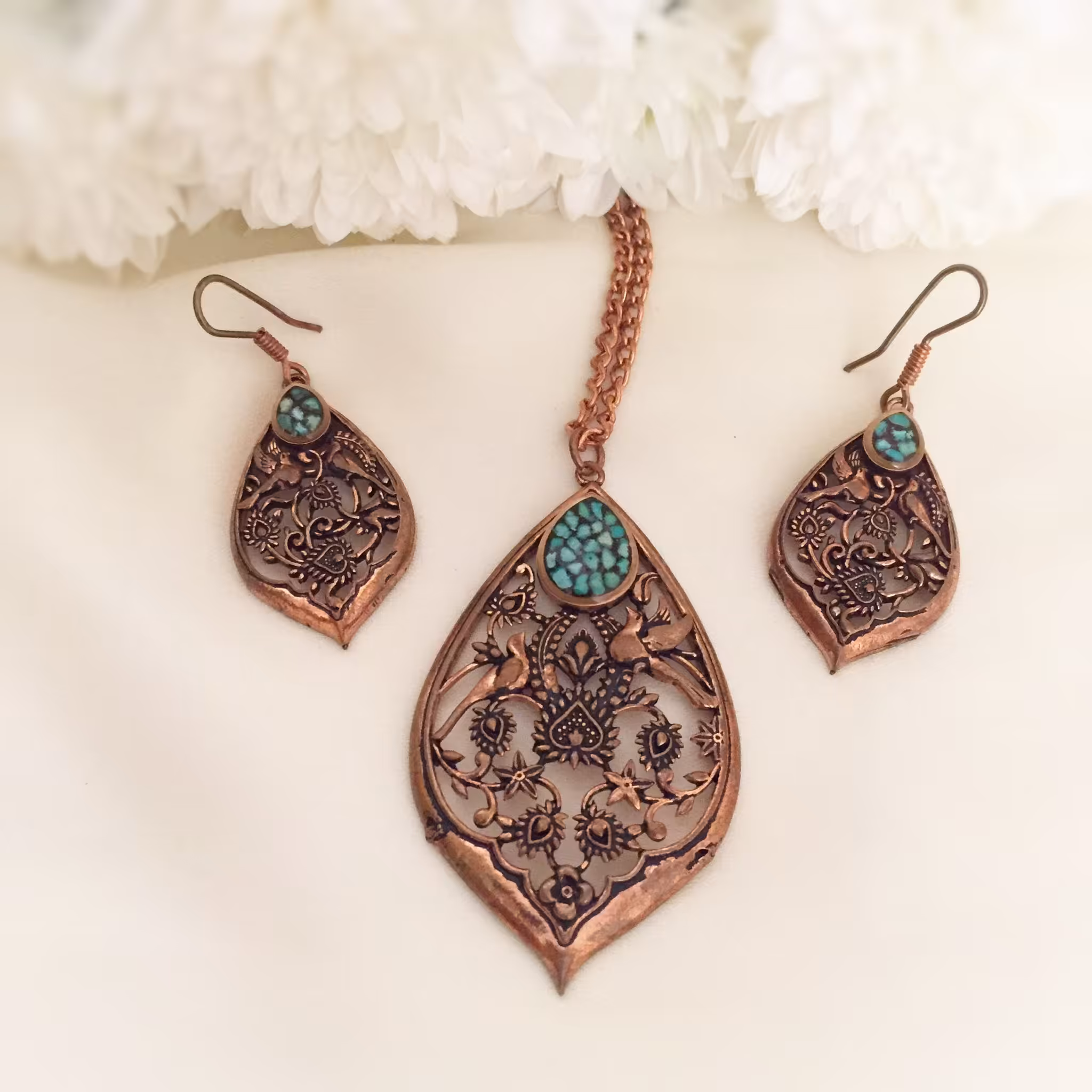 ست دوپرنده اشکی فیروزه کوب کد 165