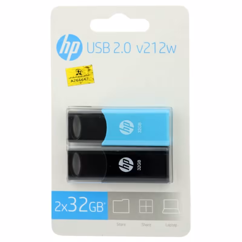 فلش 32 گیگ اچ پی HP V212W بسته 2 عددی گارانتی تا برج 11 سال 1403