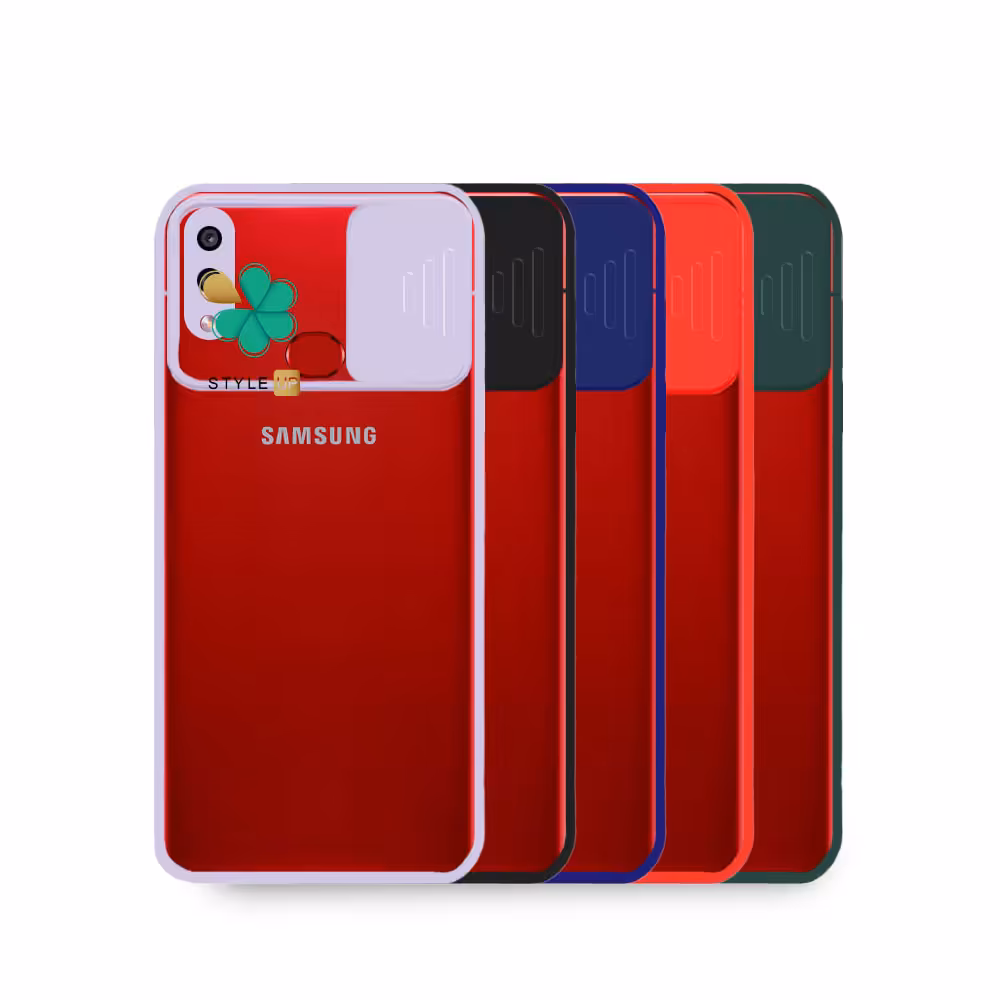 قاب گوشی سامسونگ Samsung A10s مدل پشت شفاف محافظ لنزدار کشویی